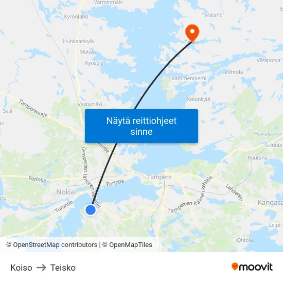 Koiso to Teisko map