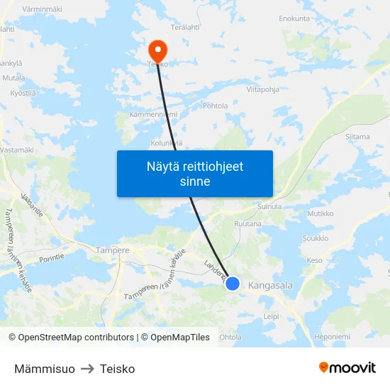 Mämmisuo to Teisko map