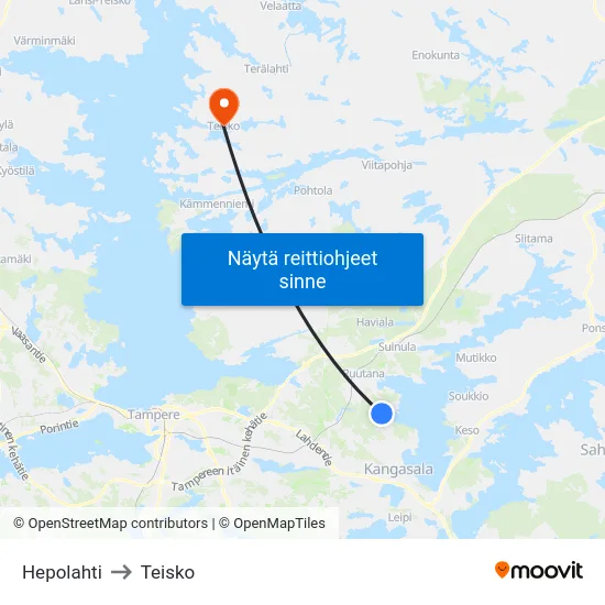 Hepolahti to Teisko map