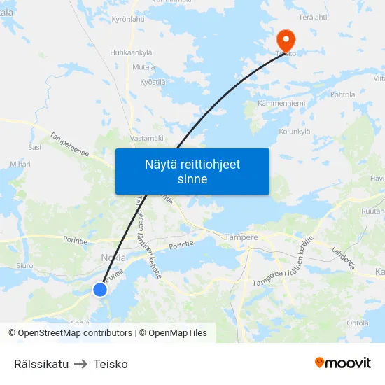 Rälssikatu to Teisko map