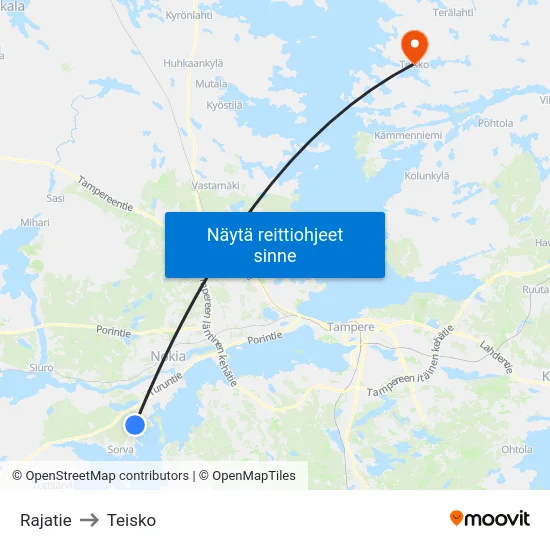 Rajatie to Teisko map