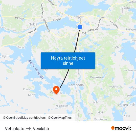 Veturikatu to Vesilahti map