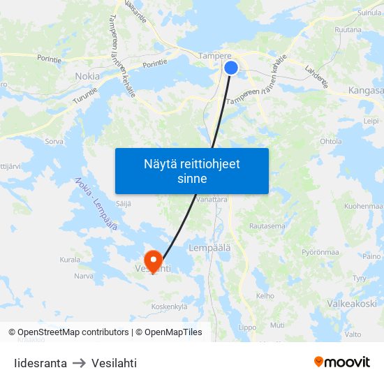 Iidesranta to Vesilahti map