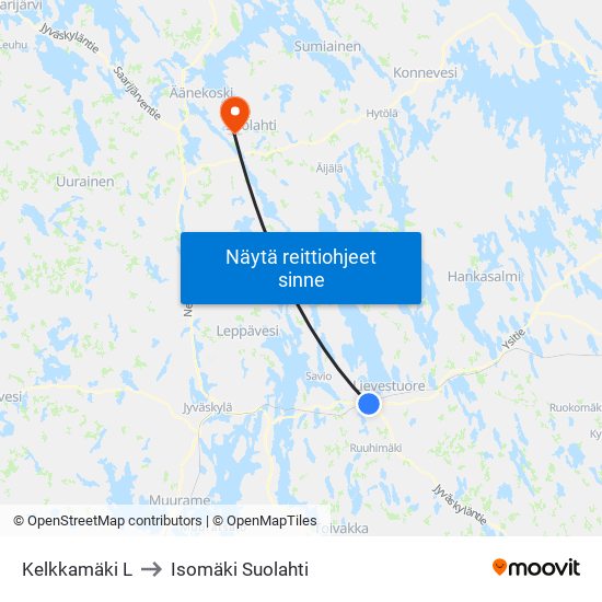 Kelkkamäki L to Isomäki Suolahti map