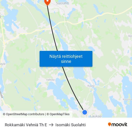 Rokkamäki Vehniä Th E to Isomäki Suolahti map