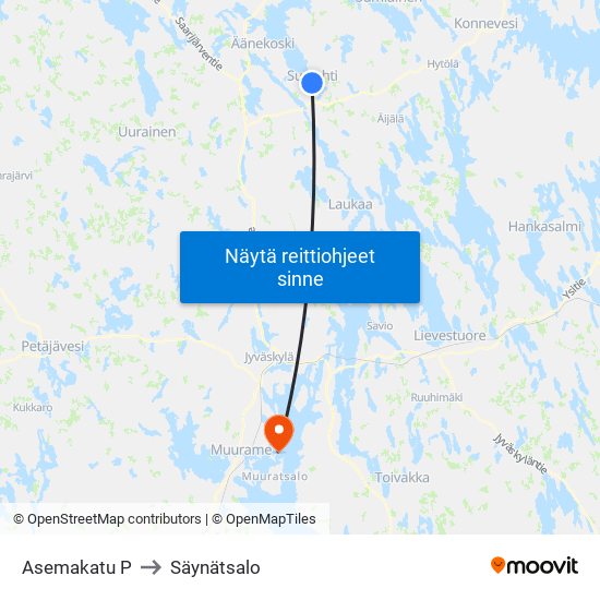 Asemakatu P to Säynätsalo map