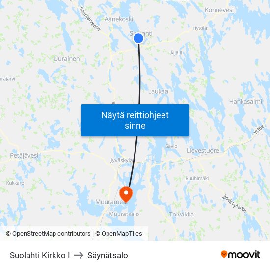 Suolahti Kirkko I to Säynätsalo map