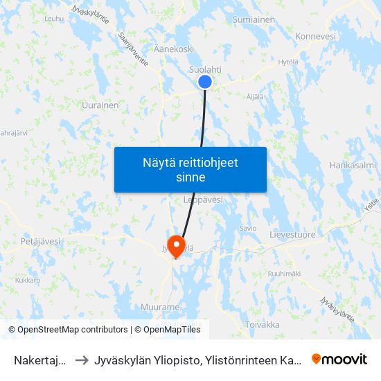 Nakertaja E to Jyväskylän Yliopisto, Ylistönrinteen Kampus map