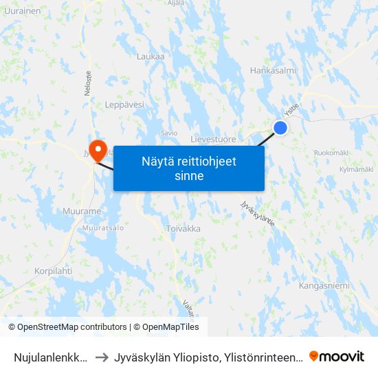 Nujulanlenkki 99 I to Jyväskylän Yliopisto, Ylistönrinteen Kampus map