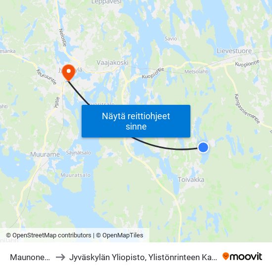Maunonen E to Jyväskylän Yliopisto, Ylistönrinteen Kampus map