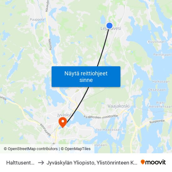 Halttusentie 2 to Jyväskylän Yliopisto, Ylistönrinteen Kampus map