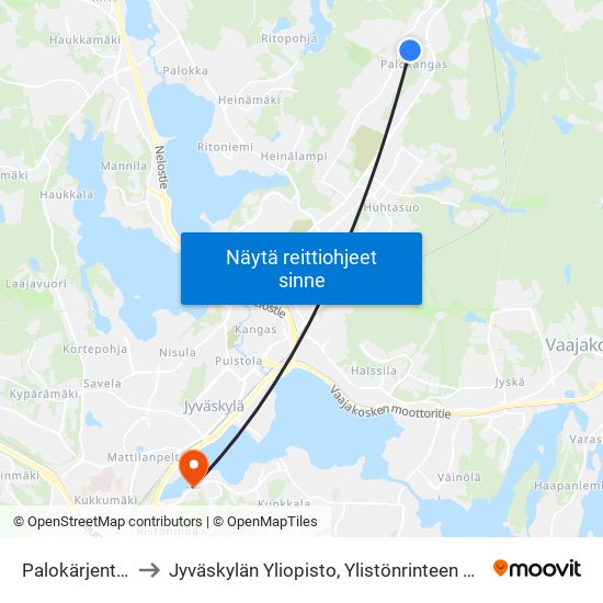 Palokärjentie 2 to Jyväskylän Yliopisto, Ylistönrinteen Kampus map