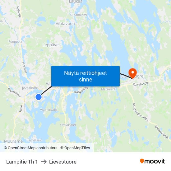 Lampitie Th 1 to Lievestuore map