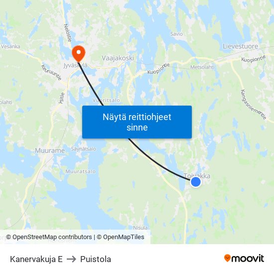 Kanervakuja E to Puistola map