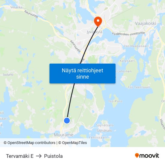 Tervamäki E to Puistola map