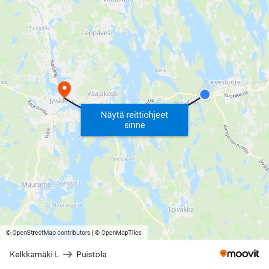 Kelkkamäki L to Puistola map