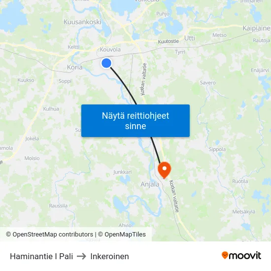Haminantie I Pali to Inkeroinen map