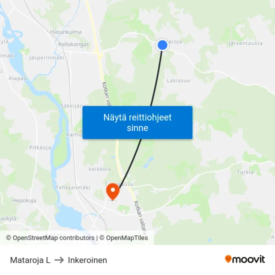 Mataroja L to Inkeroinen map