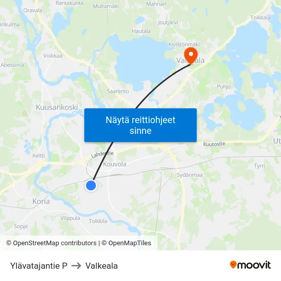 Ylävatajantie P to Valkeala map