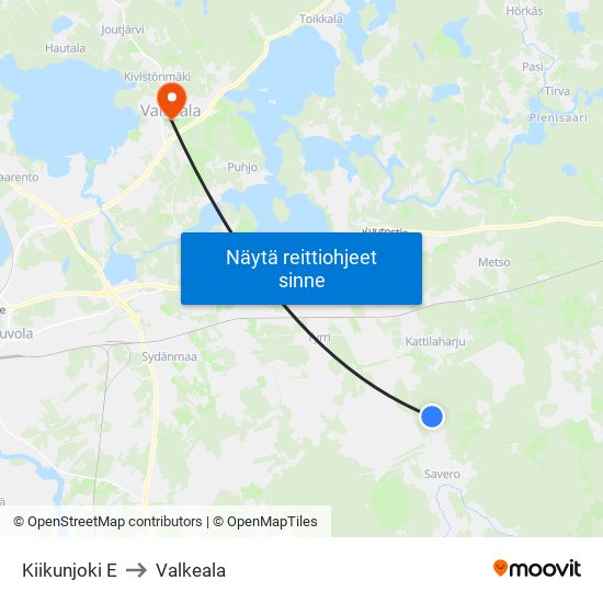 Kiikunjoki E to Valkeala map