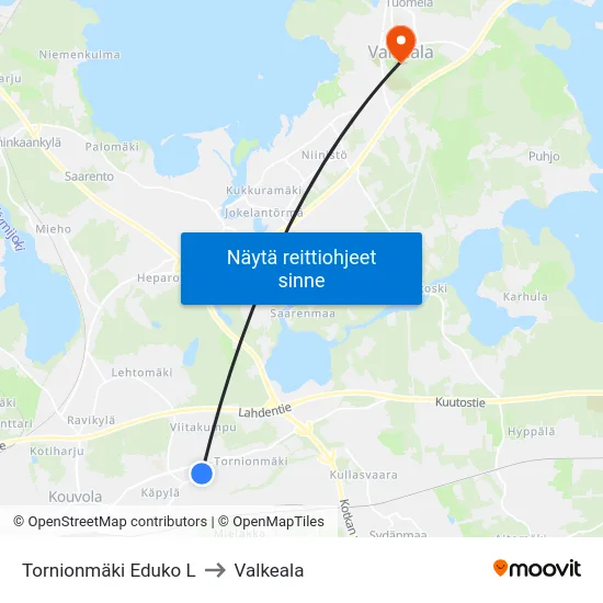 Tornionmäki Eduko L to Valkeala map