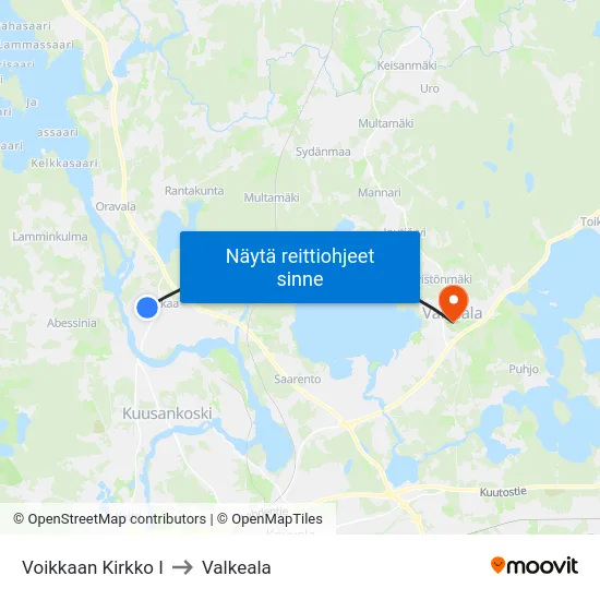 Voikkaan Kirkko I to Valkeala map