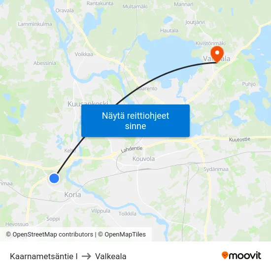 Kaarnametsäntie I to Valkeala map
