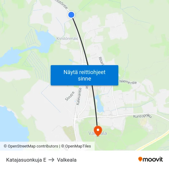 Katajasuonkuja E to Valkeala map