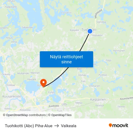 Tuohikotti (Abc)  Piha-Alue to Valkeala map