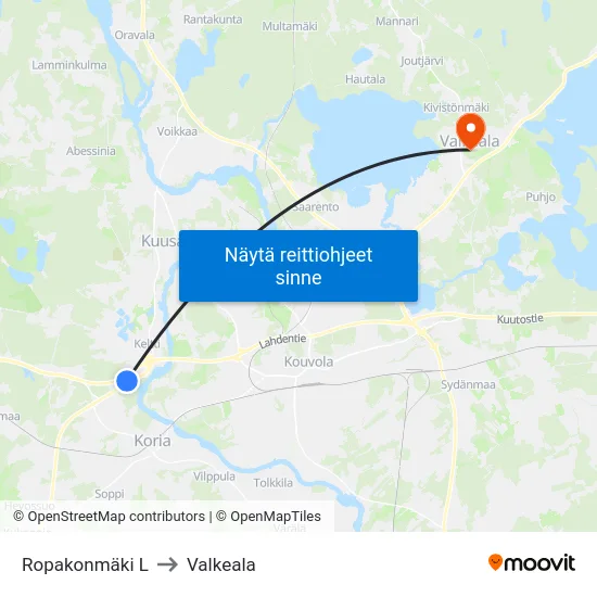 Ropakonmäki L to Valkeala map