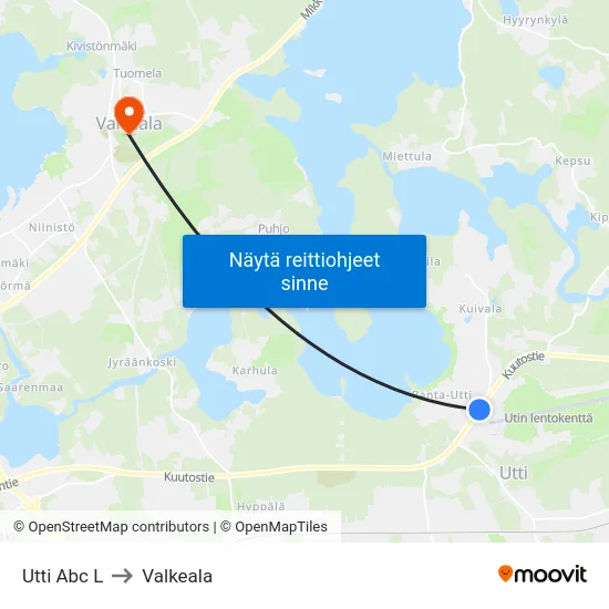 Utti Abc L to Valkeala map