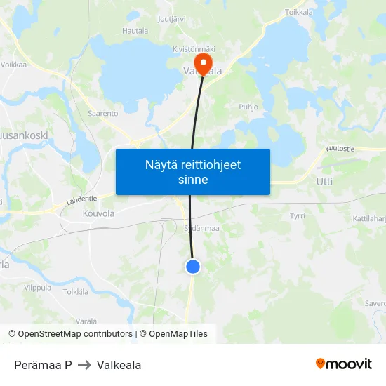 Perämaa P to Valkeala map