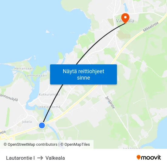 Lautarontie I to Valkeala map