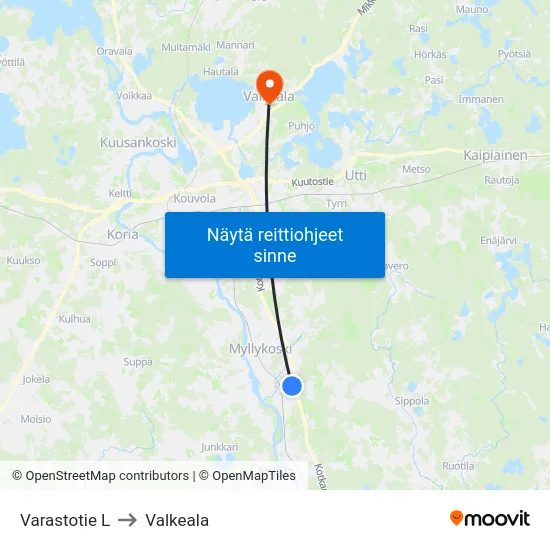 Varastotie L to Valkeala map