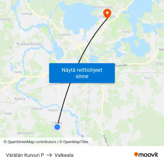 Värälän Kuivuri P to Valkeala map
