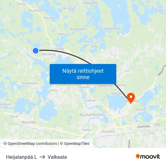 Heijalanpää L to Valkeala map