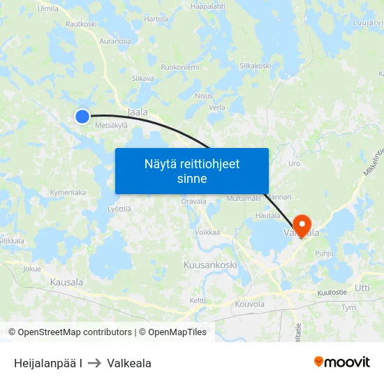 Heijalanpää I to Valkeala map