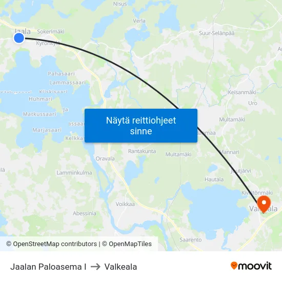Jaalan Paloasema I to Valkeala map