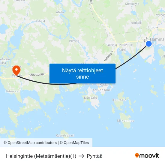 Helsingintie  (Metsämäentie)( I) to Pyhtää map