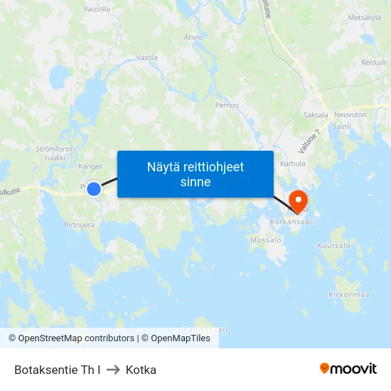 Botaksentie Th I to Kotka map