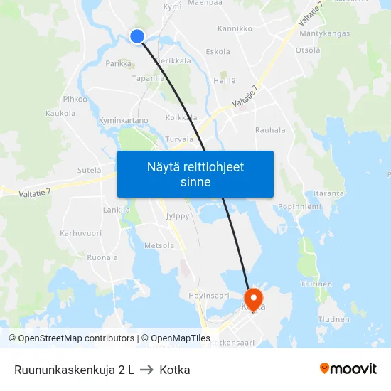 Ruununkaskenkuja 2 L to Kotka map
