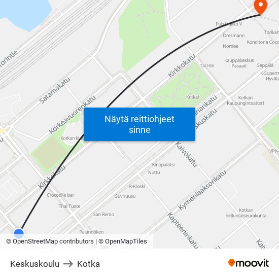 Koulukatu 16 E to Kotka map