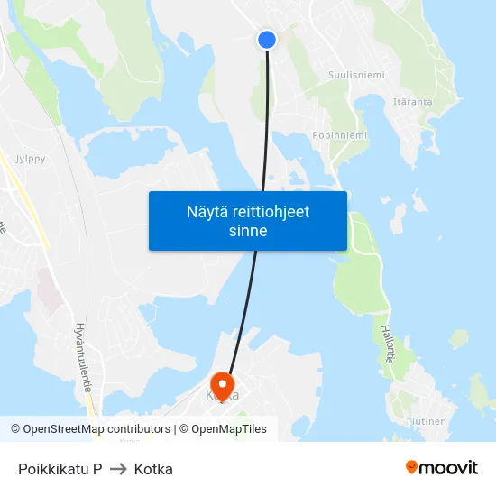 Poikkikatu P to Kotka map