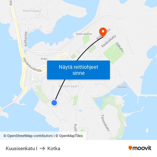 Koteko E to Kotka map