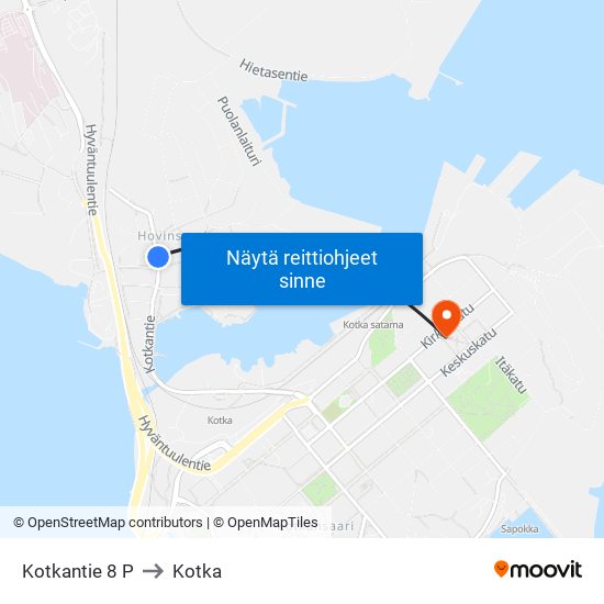 Kotkantie 8 P to Kotka map