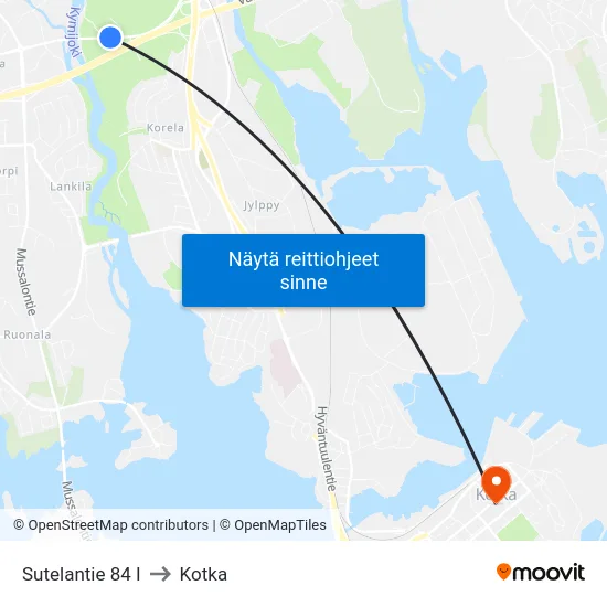 Sutelantie 84 I to Kotka map
