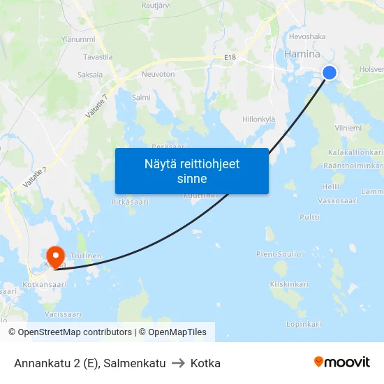 Annankatu 2 (E), Salmenkatu to Kotka map