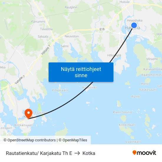 Rautatienkatu/ Karjakatu Th E to Kotka map
