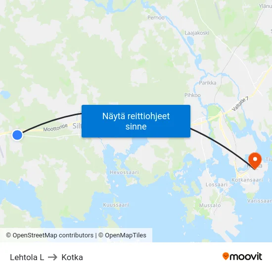 Lehtola L to Kotka map