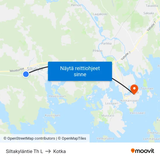 Siltakyläntie Th L to Kotka map